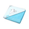 B.O.346/02 Okrycie kąpielowe bambusowe - ręcznik z kapturkiem 100x100 niebieskie TAKE CARE